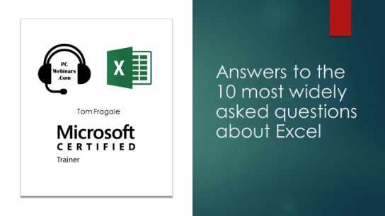 Answers to the 10 most widely asked questions about Excel | CPDFormula ...